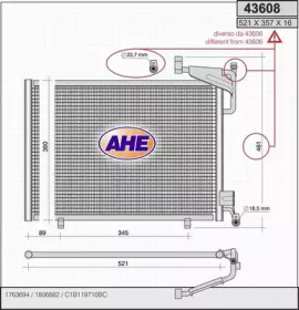 AHE 43608 - Конденсатор, кондиционер