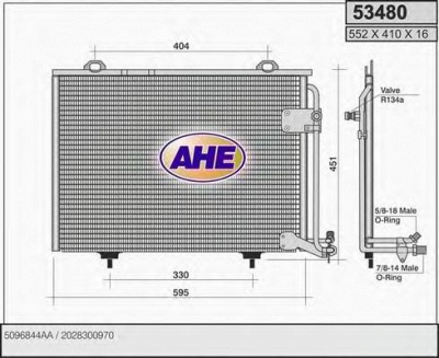 AHE 53480 -  Конденсатор, кондиционер