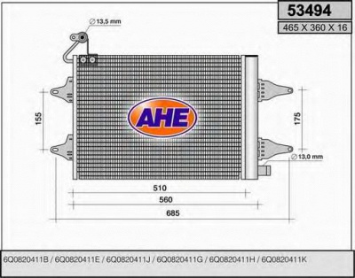 AHE 53494 -  Конденсатор, кондиционер