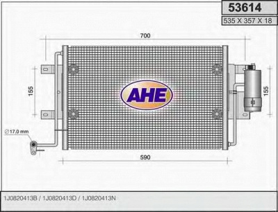 AHE 53614 -  Конденсатор, кондиционер
