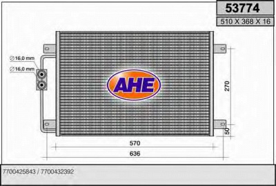 AHE 53774 -  Конденсатор, кондиционер