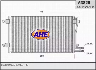 AHE 53826 -  Конденсатор, кондиционер