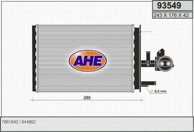 AHE 93549 -  Теплообменник, отопление салона