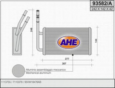 AHE 93582a -  Теплообменник, отопление салона