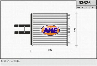 AHE 93626 -  Теплообменник, отопление салона