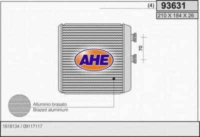 AHE 93631 -  Теплообменник, отопление салона
