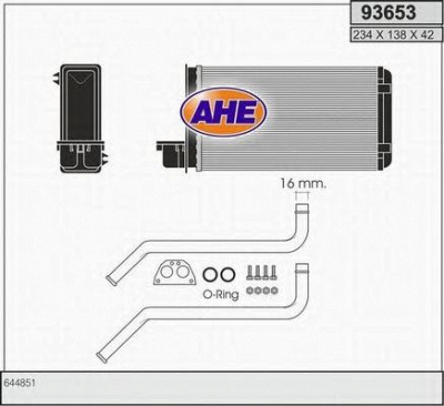 AHE 93653 - Теплообменник, отопление салона