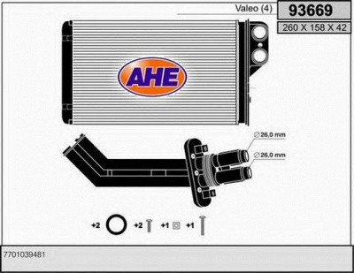 AHE 93669 -  Теплообменник, отопление салона