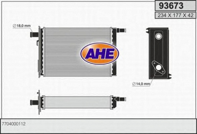 AHE 93673 -  Теплообменник, отопление салона