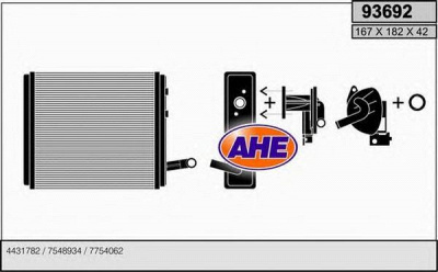 AHE 93692 - Теплообменник, отопление салона