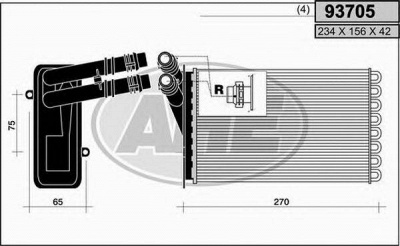 AHE 93705 -  Теплообменник, отопление салона