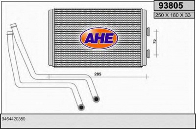 AHE 93805 -  Теплообменник, отопление салона