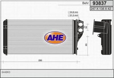 AHE 93837 - Теплообменник, отопление салона