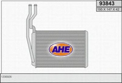 AHE 93843 - Теплообменник, отопление салона