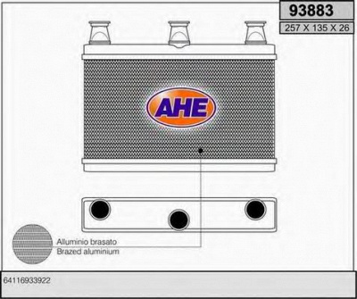 AHE 93883 -  Теплообменник, отопление салона