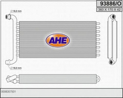AHE 93886o -  Теплообменник, отопление салона