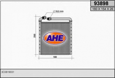 AHE 93898 - Теплообменник, отопление салона