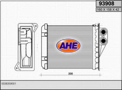 AHE 93908 -  Теплообменник, отопление салона