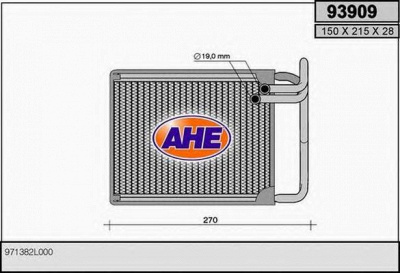 AHE 93909 -  Теплообменник, отопление салона