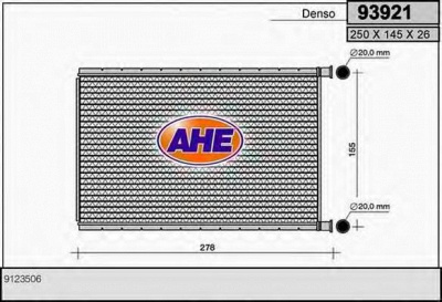 AHE 93921 - Теплообменник, отопление салона