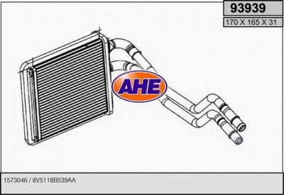 AHE 93939 - Теплообменник, отопление салона
