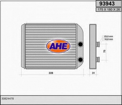 AHE 93943 -  Теплообменник, отопление салона