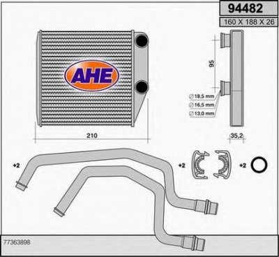AHE 94482 -  Теплообменник, отопление салона