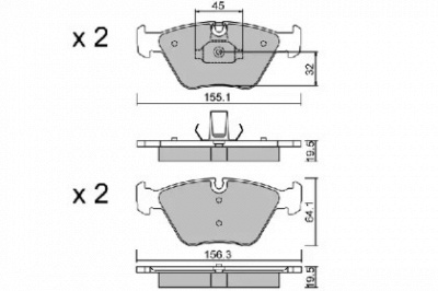 AISIN bpbm1009 -  Комплект тормозных колодок, дисковый тормоз