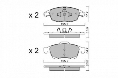 AISIN bpci1002 -  Комплект тормозных колодок, дисковый тормоз