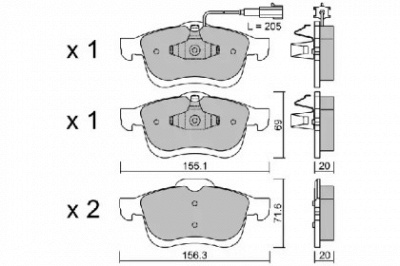 AISIN bpfi1027 -  Комплект тормозных колодок, дисковый тормоз