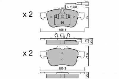 AISIN bpfi1033 -  Комплект тормозных колодок, дисковый тормоз