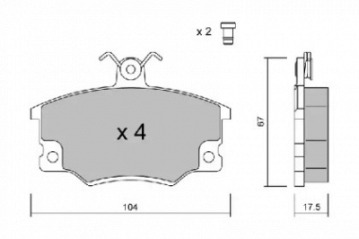 AISIN bpfi1038 -  Комплект тормозных колодок, дисковый тормоз
