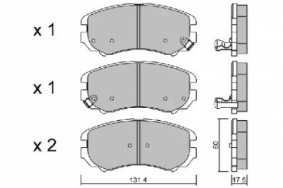 AISIN bphy1001 -  Комплект тормозных колодок, дисковый тормоз