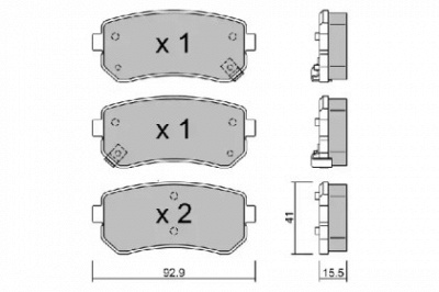 AISIN bphy2002 -  Комплект тормозных колодок, дисковый тормоз