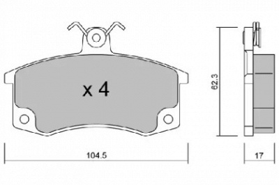AISIN bpla1001 -  Комплект тормозных колодок, дисковый тормоз