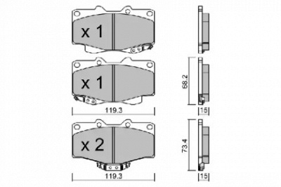 AISIN bpto1919 -  Комплект тормозных колодок, дисковый тормоз