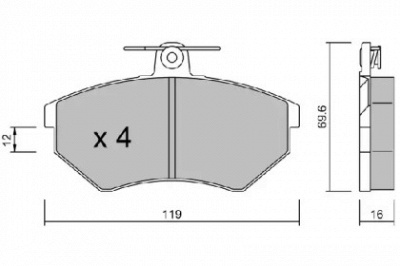 AISIN bpvw1002 -  Комплект тормозных колодок, дисковый тормоз