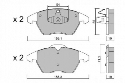 AISIN bpvw1006 -  Комплект тормозных колодок, дисковый тормоз