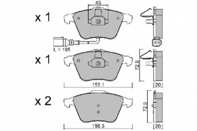 AISIN bpvw1011 -  Комплект тормозных колодок, дисковый тормоз