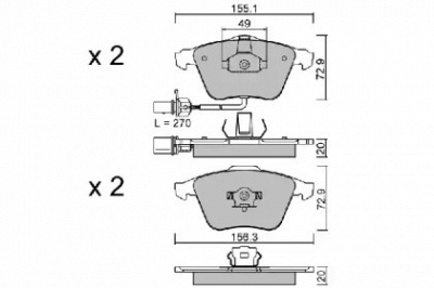 AISIN bpvw1015 -  Комплект тормозных колодок, дисковый тормоз