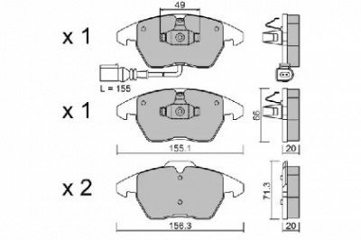 AISIN bpvw1022 -  Комплект тормозных колодок, дисковый тормоз