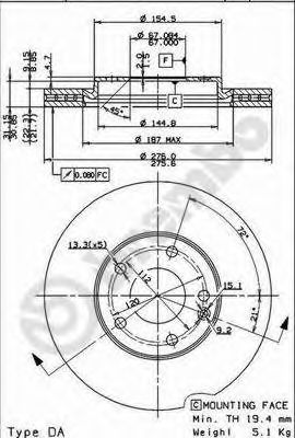 AP 24816 -  Тормозной диск