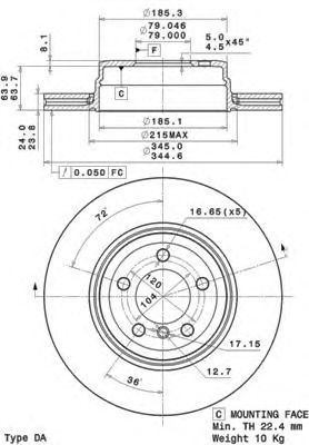 AP 25167 -  Тормозной диск