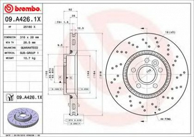 AP 25180x -  Тормозной диск