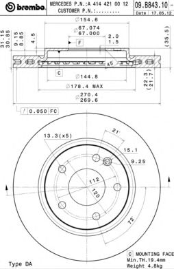 AP 25267 -  Тормозной диск