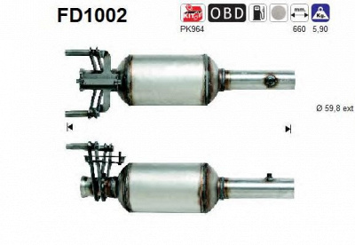 AS fd1002 -  Сажевый / частичный фильтр, система выхлопа ОГ