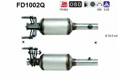 AS fd1002q -  Сажевый / частичный фильтр, система выхлопа ОГ