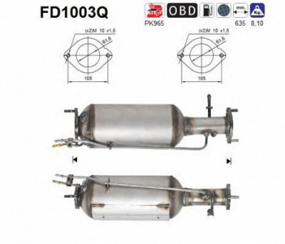 AS fd1003q -  Сажевый / частичный фильтр, система выхлопа ОГ