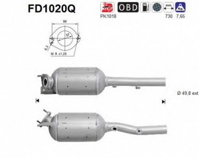 AS fd1020q -  Сажевый / частичный фильтр, система выхлопа ОГ
