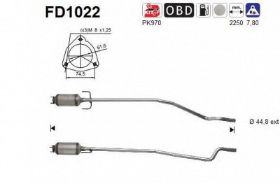 AS fd1022 -  Сажевый / частичный фильтр, система выхлопа ОГ
